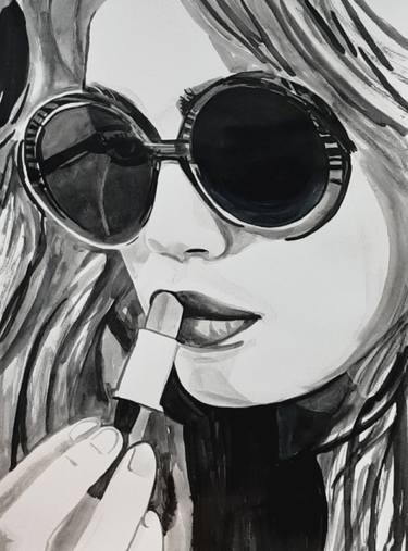 Girl with lipstick / 71.5 x 50.5 cm thumb