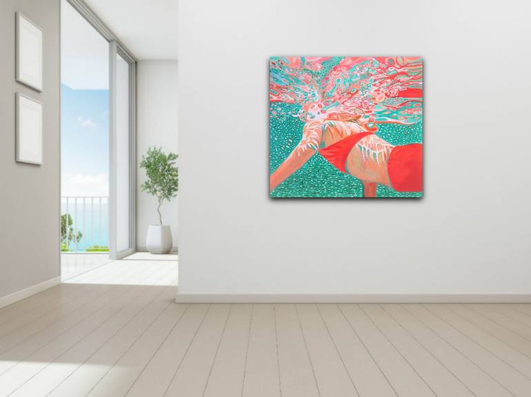 Original Figurative Beach Painting by Alexandra Djokic