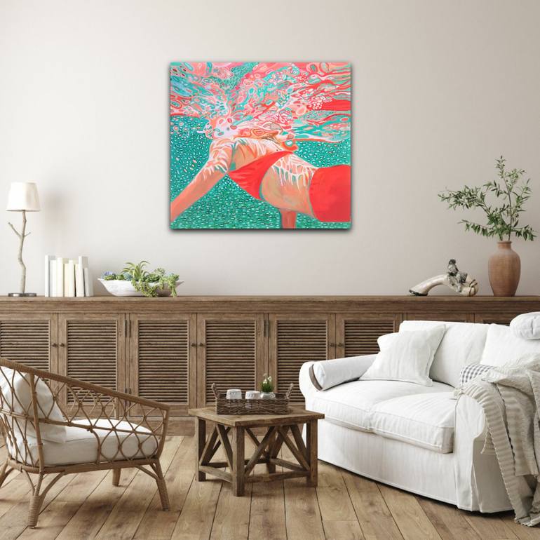 Original Figurative Beach Painting by Alexandra Djokic