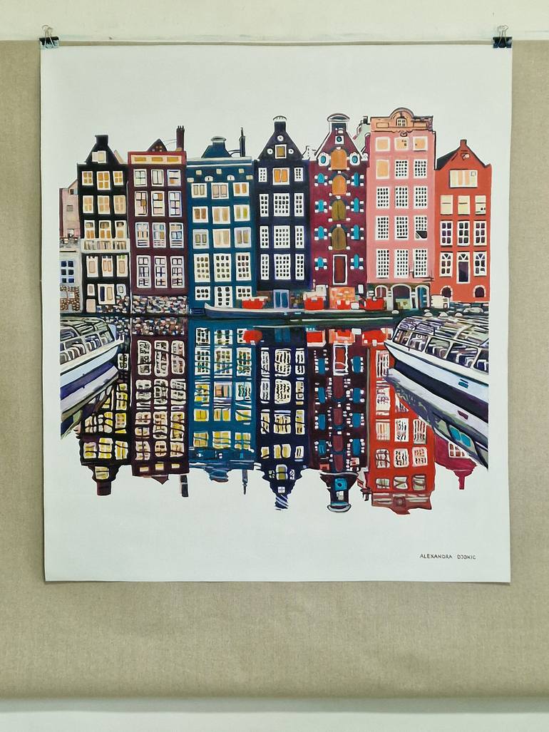 Original Figurative Architecture Painting by Alexandra Djokic