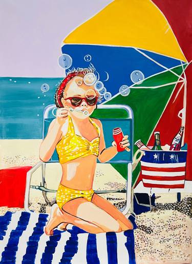 Print of Figurative Beach Paintings by Alexandra Djokic