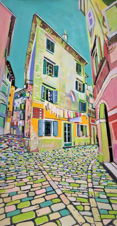 paintings of mediterranean villages