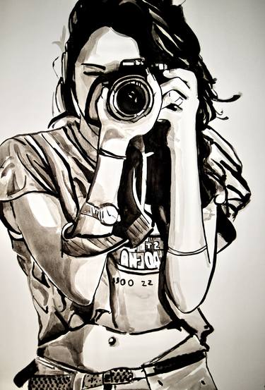 Girl with camera - Digital File thumb