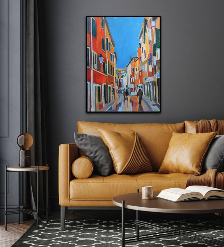 Original Abstract Expressionism Architecture Painting by Alexandra Djokic