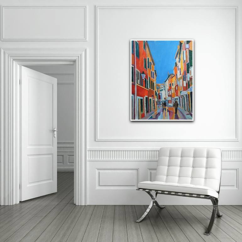 Original Abstract Expressionism Architecture Painting by Alexandra Djokic