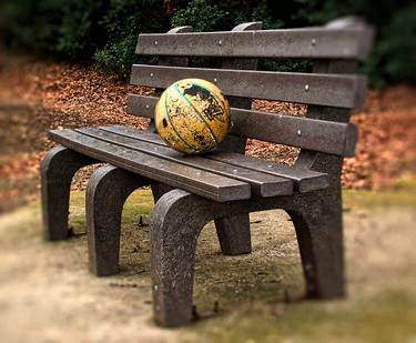 Lonely Park Bench with ball thumb
