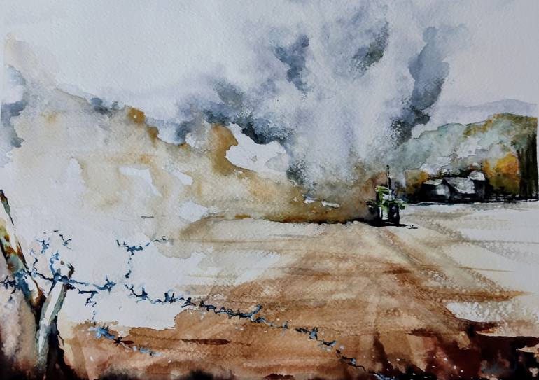 Original Landscape Painting by Akemi Watanabe | Documentary Art on Paper | Made in America