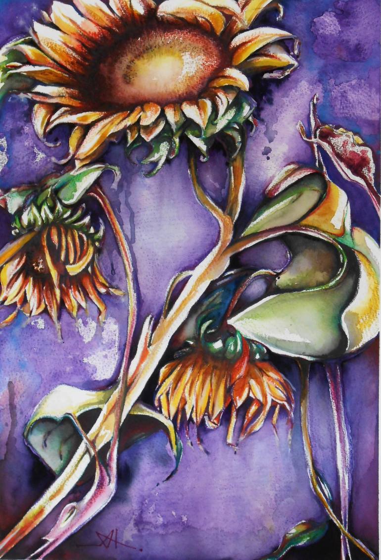 Original Fine Art Floral Paintings by Akemi Watanabe
