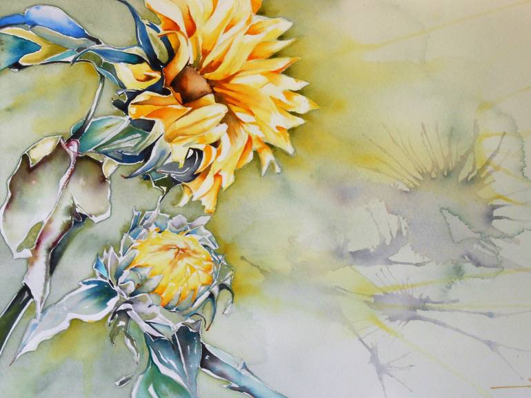 Original Fine Art Floral Paintings by Akemi Watanabe