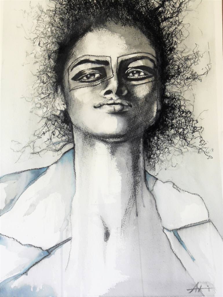 Original Portraiture Portrait Drawings by Akemi Watanabe