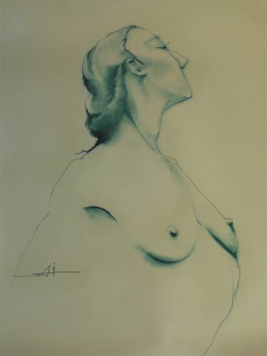 Original Expressionism Nude Drawings by Akemi Watanabe