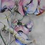 This watercolor express fragility of flower of sweetpea.