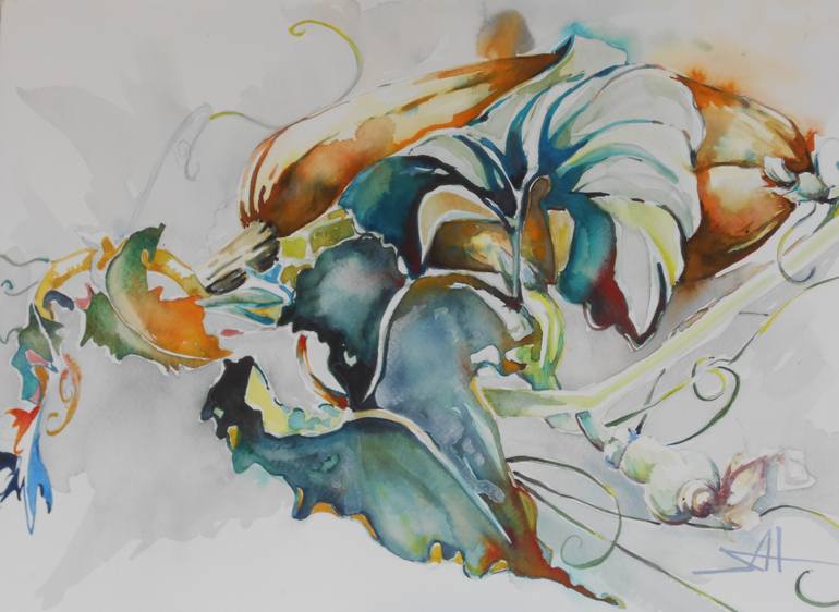 Original Expressionism Still Life Paintings by Akemi Watanabe