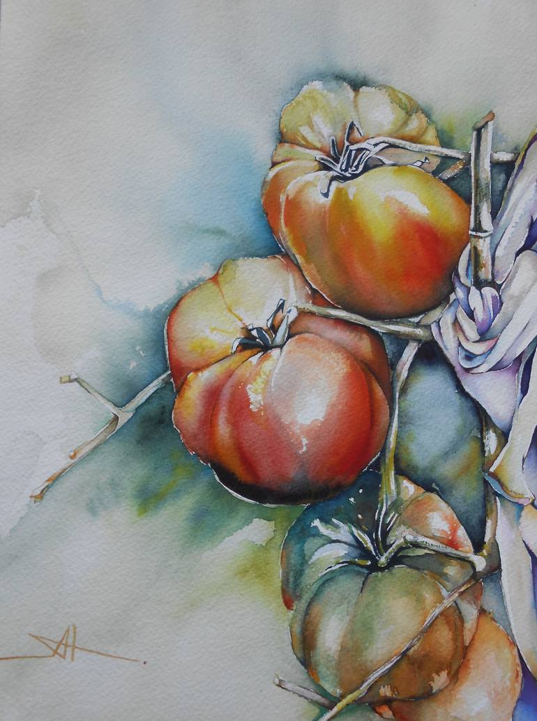 Original Expressionism Botanic Paintings by Akemi Watanabe