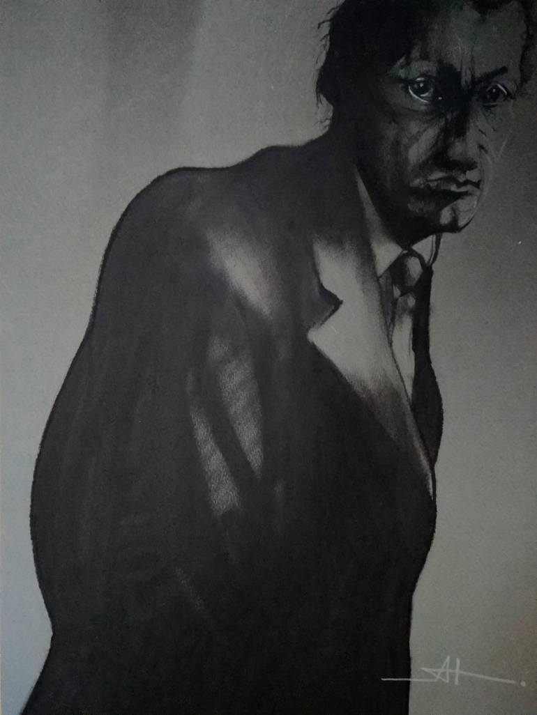 Original Expressionism Men Drawings by Akemi Watanabe