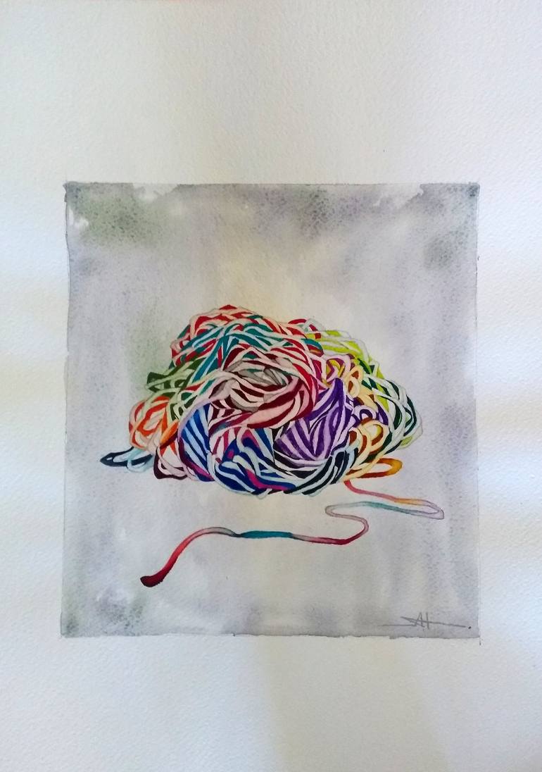 Original Abstract Patterns Paintings by Akemi Watanabe