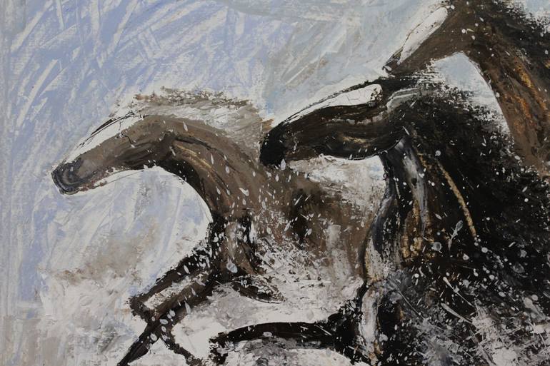Original Abstract Horse Painting by Vasuki Shankar