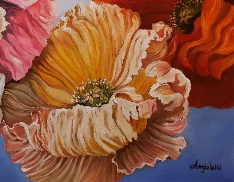 Original Contemporary Floral Painting by Anna Rita Angiolelli