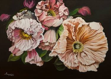 Original Figurative Floral Paintings by Anna Rita Angiolelli
