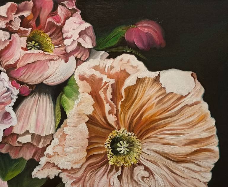 Original Figurative Floral Painting by Anna Rita Angiolelli