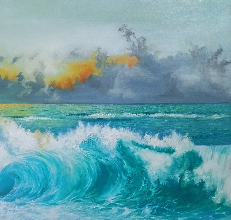 Original Figurative Seascape Painting by Anna Rita Angiolelli