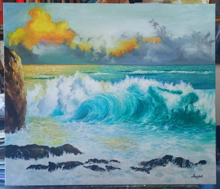 Original Figurative Seascape Painting by Anna Rita Angiolelli