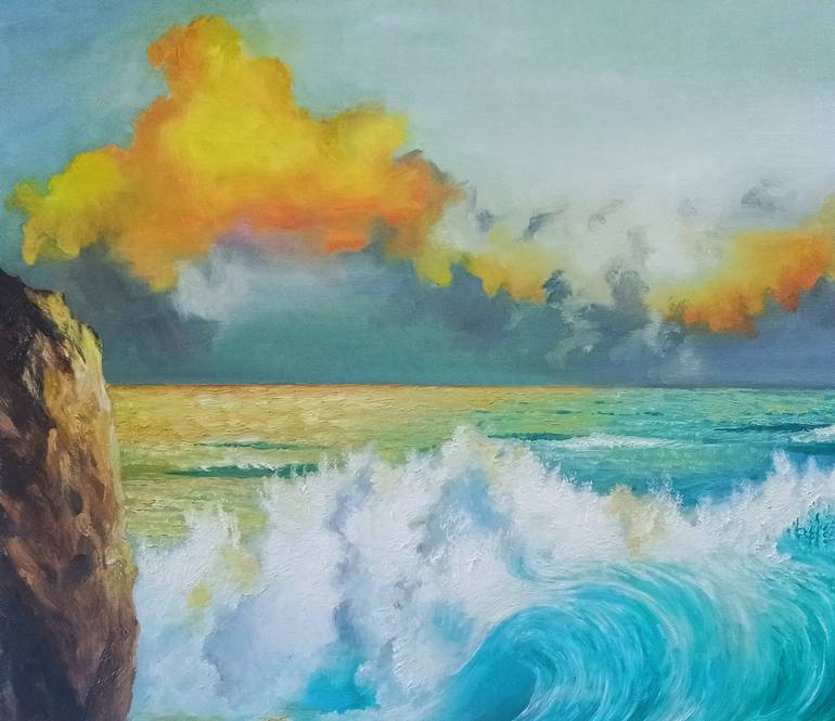 Original Seascape Painting by Anna Rita Angiolelli