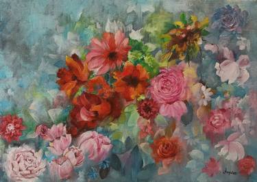 Print of Expressionism Floral Paintings by Anna Rita Angiolelli