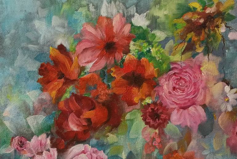 Original Floral Painting by Anna Rita Angiolelli