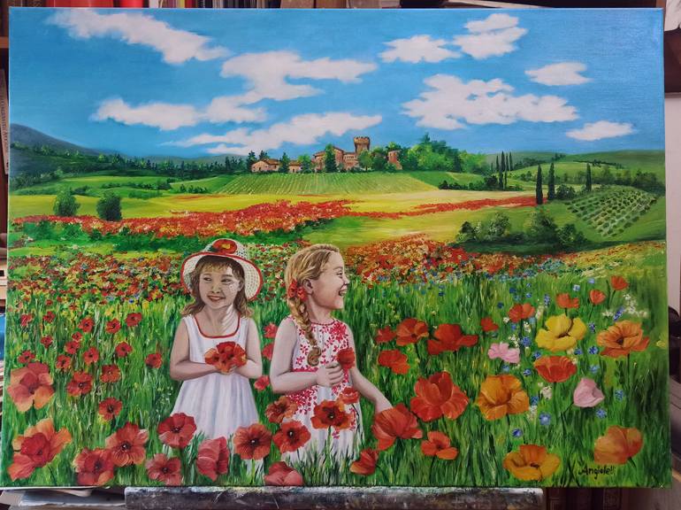 Original Figurative Landscape Painting by Anna Rita Angiolelli