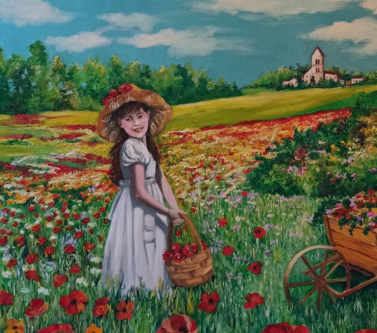 Original Illustration Landscape Painting by Anna Rita Angiolelli