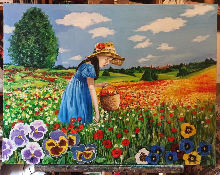 Original Figurative Landscape Painting by Anna Rita Angiolelli