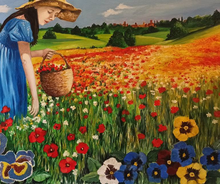 Original Figurative Landscape Painting by Anna Rita Angiolelli