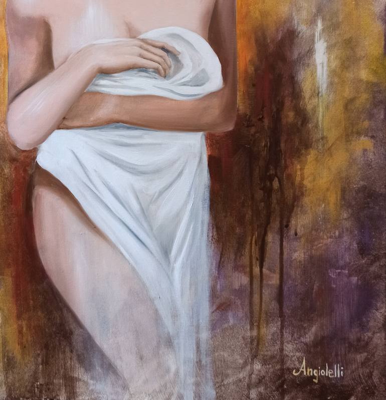 Original Contemporary Nude Painting by Anna Rita Angiolelli