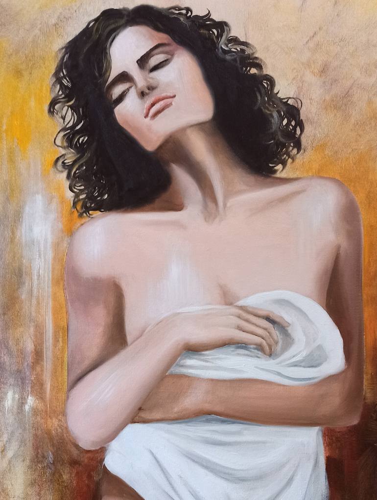 Original Contemporary Nude Painting by Anna Rita Angiolelli