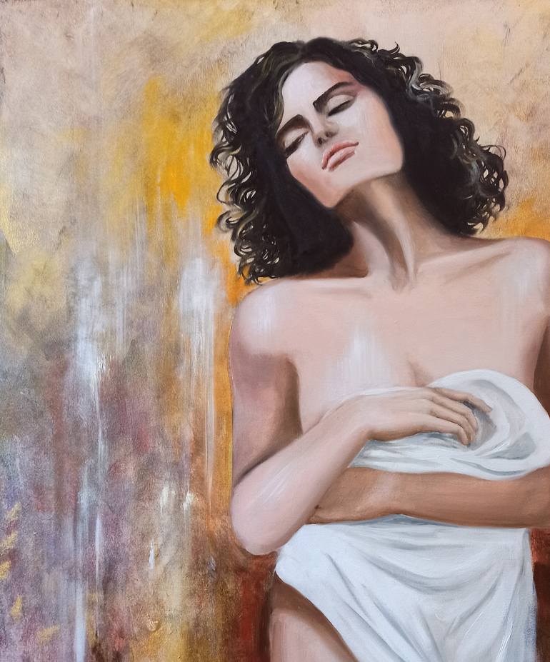 Original Contemporary Nude Painting by Anna Rita Angiolelli