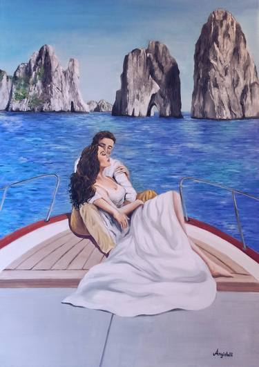 Original Figurative Seascape Painting by Anna Rita Angiolelli