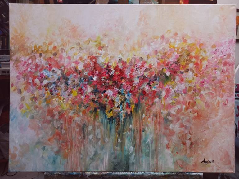 Original Abstract Expressionism Abstract Painting by Anna Rita Angiolelli