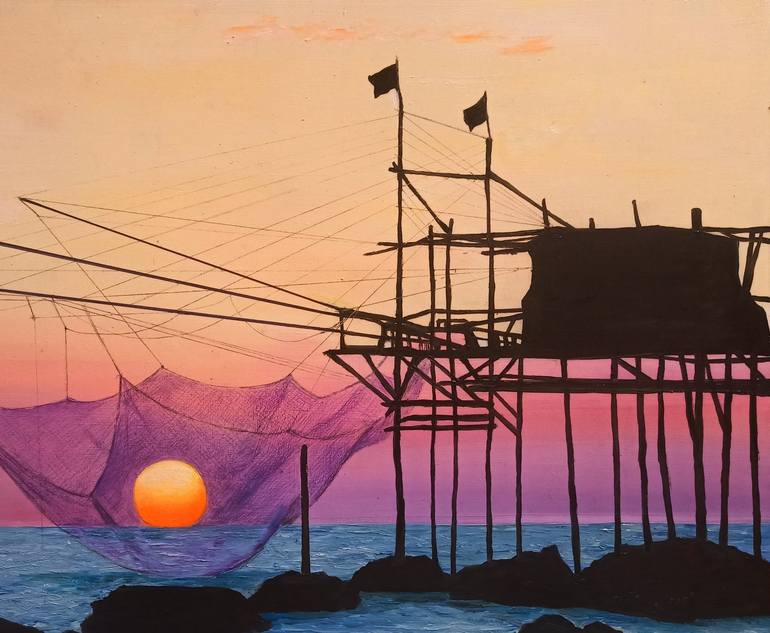 Original Figurative Seascape Painting by Anna Rita Angiolelli