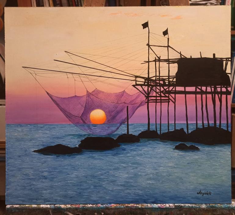 Original Figurative Seascape Painting by Anna Rita Angiolelli