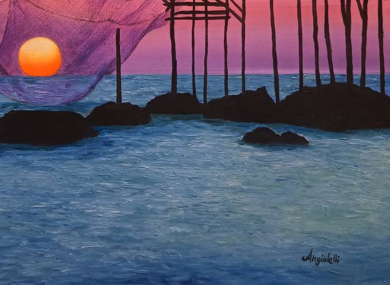 Original Figurative Seascape Painting by Anna Rita Angiolelli