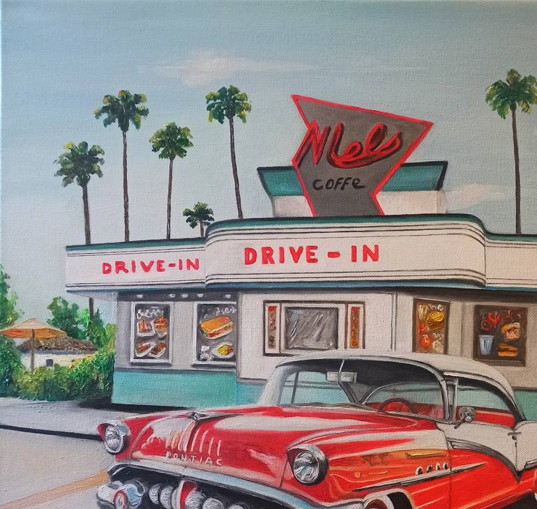 Original Figurative Car Painting by Anna Rita Angiolelli