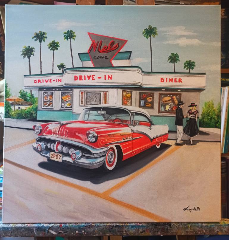 Original Figurative Car Painting by Anna Rita Angiolelli
