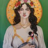 Portrait with bird by Anna Rita Angiolelli