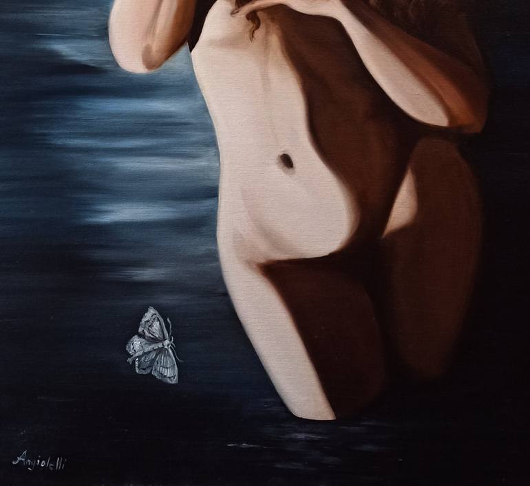 Original Figurative Nude Painting by Anna Rita Angiolelli