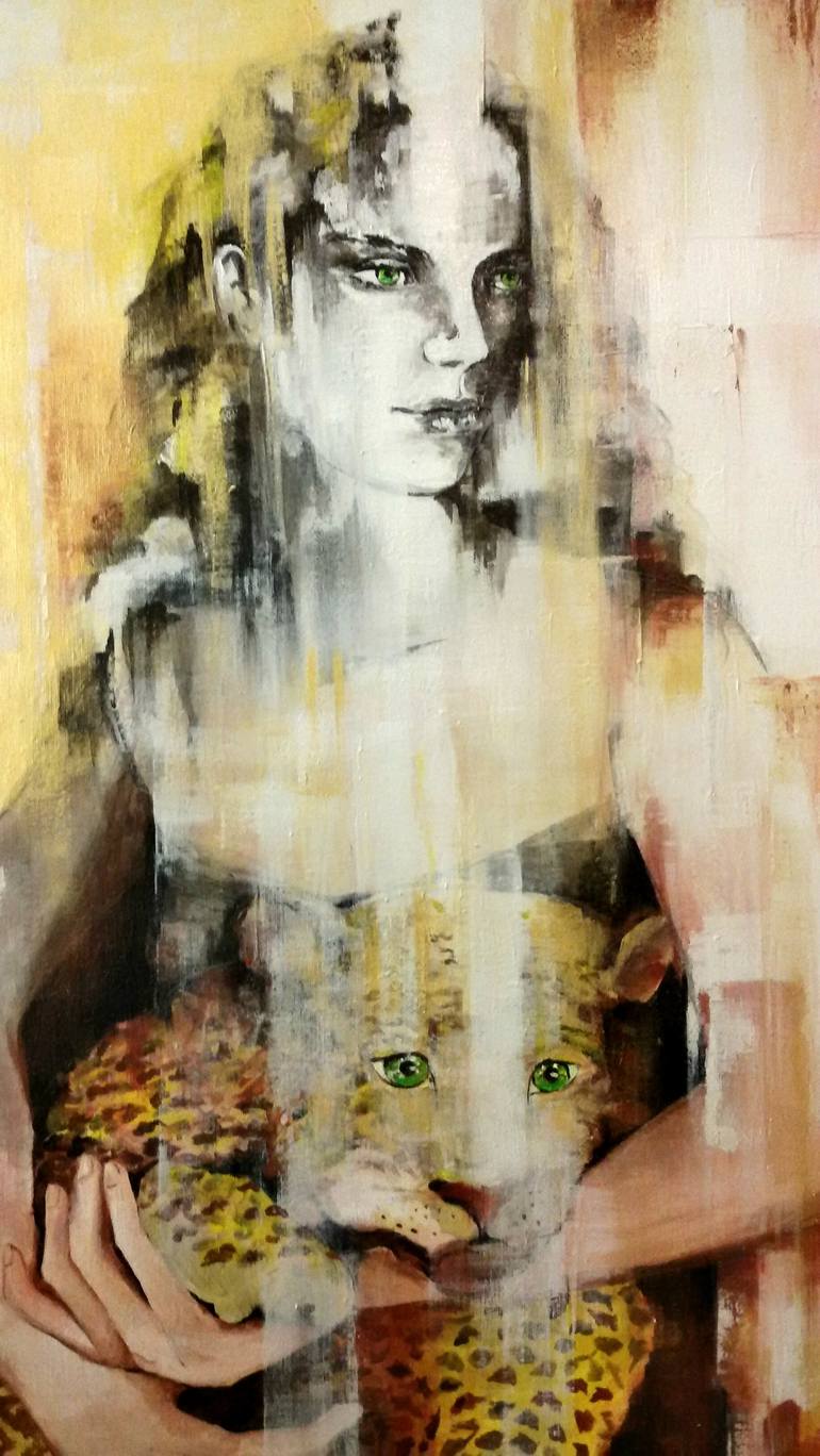 Original Expressionism Portrait Painting by Anna Rita Angiolelli