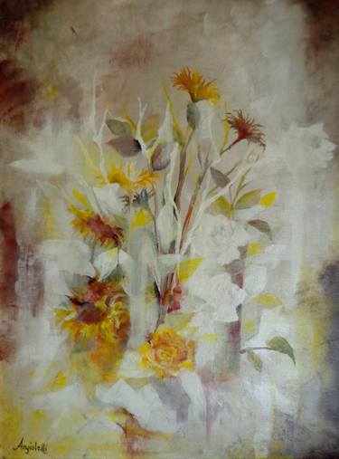 Original Expressionism Floral Paintings by Anna Rita Angiolelli