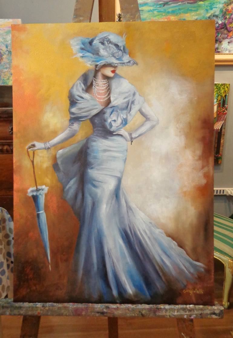 Original Figurative Portrait Painting by Anna Rita Angiolelli