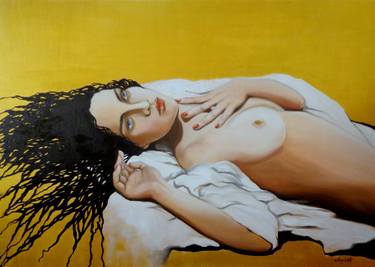 Print of Portraiture Nude Paintings by Anna Rita Angiolelli