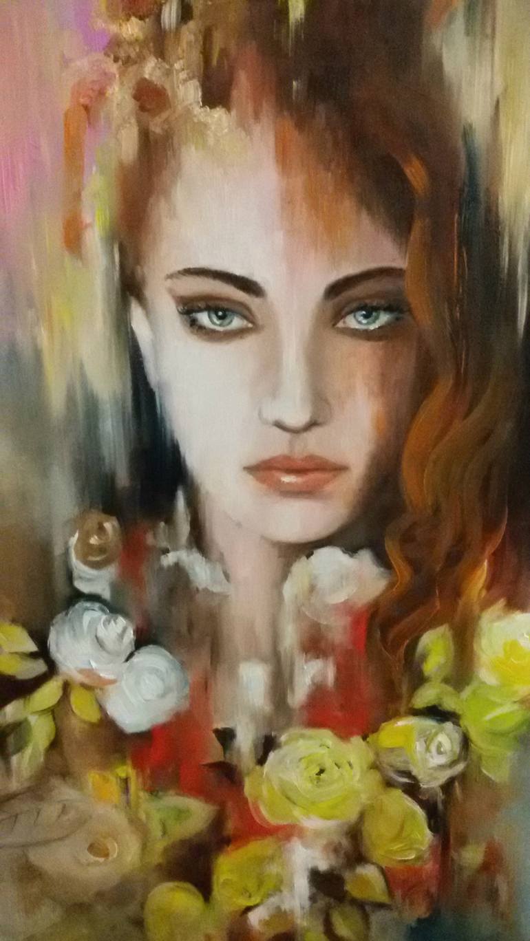 Original Figurative Portrait Painting by Anna Rita Angiolelli